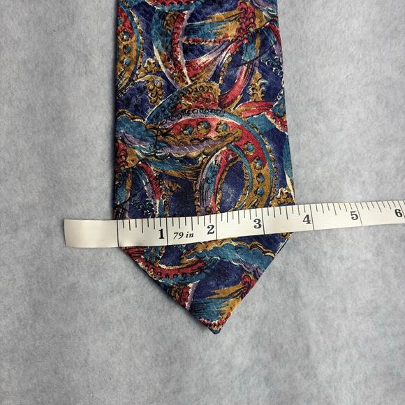 VTG Christian Dior Necktie Mens Classic Multicolor Abstract Italy All Silk Woven - Picture 7 of 8